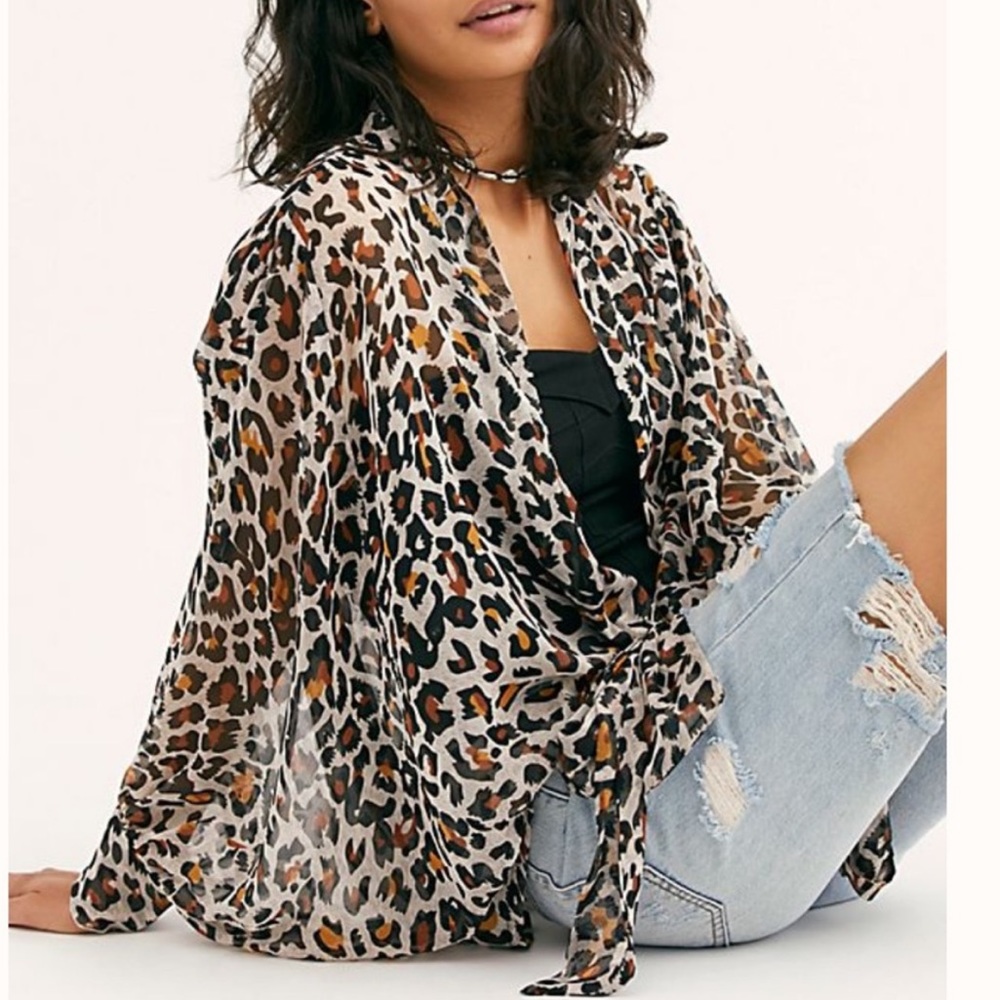 NWT Free People Amazon Tie Front Kimono